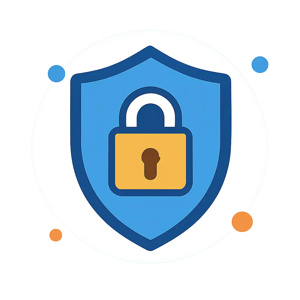 Security shield icon with lock: 92 Game safety visualization